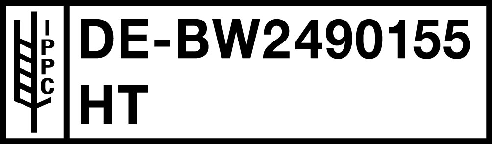 IPPC Kennzeichnungsstempel zur Prüfung (hier: Weber Paletten & Verpackung)